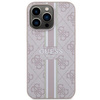 Etui Guess GUHMP13LP4RPSP na iPhone 13 Pro / 13 - różowe 4G Printed Stripes MagSafe