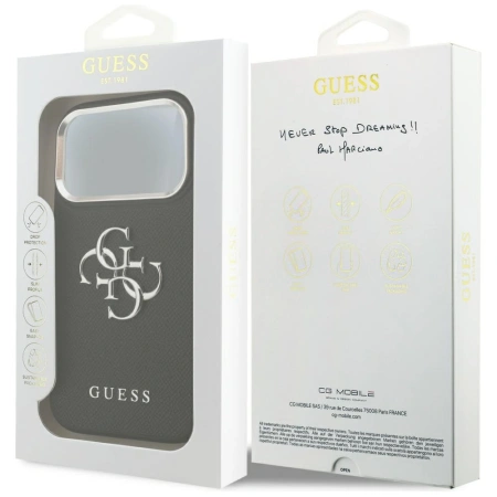 GUESS ETUI DO IPHONE 17 PRO GRANULOWANE LOGO 4G MAGNETYCZNE Z LOGO