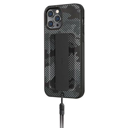 Etui Uniq Heldro na iPhone 12 / iPhone 12 Pro czarny moro/charcoal camo Antimicrobial
