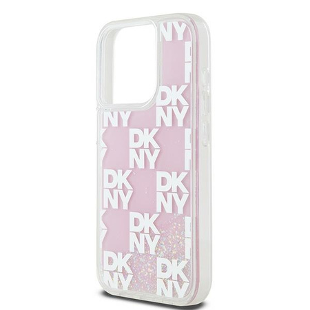 DKNY ETUI HARDCASE DO IPHONE 15 PRO 6.1 LIQUID GLITTER MULTILOGO