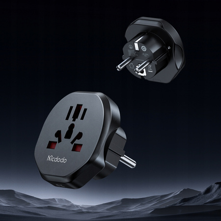 MCDODO UNIWERSALNY ADAPTER PODRÓŻNY PRZEJŚCIÓWKA EU DO EU US UK AU CN 2500W