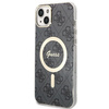 Guess zestaw ładowarka MagSafe + etui do iPhone 14 Plus 6,7" czarne 4G Print (GUBPP14MH4EACSK)