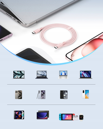 INNOSTYLE KABEL USB-C SZYBKIE ŁADOWANIE DO IPHONE SAMSUNG USB TYP C 60W 2M