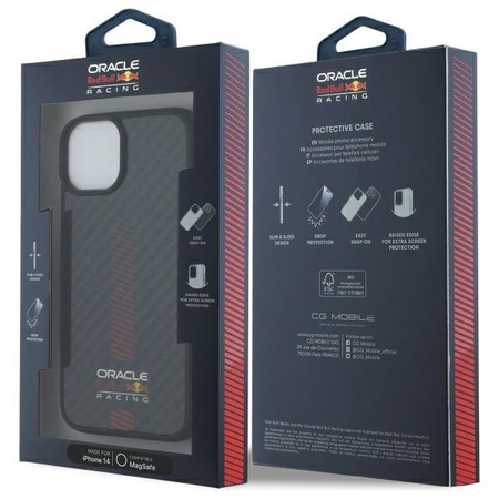 Red Bull RBHMP14S24CFGSMK iPhone 14 6.1 hardcase czarny/black Carbon Fiber Power Bar MagSafe