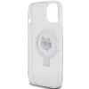Etui Karl Lagerfeld Ring Stand Choupette Head MagSafe do iPhone 15 - białe