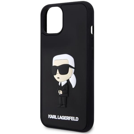 Etui Karl Lagerfeld KLHCP14M3DRKINK na iPhone 14 Plus 6.7" - czarne Rubber Ikonik 3D