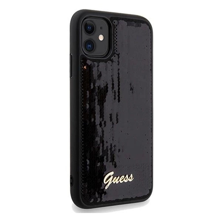 Etui Guess Sequin Script Metal na iPhone 11 / Xr - czarne