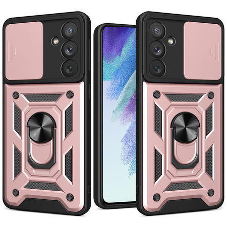 Hybrid Armor Camshield etui do Samsung Galaxy A34 5G pancerny pokrowiec z osłoną na aparat różowe