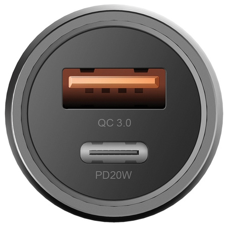 ENERGEA ŁADOWARKA SAMOCHODOWA 1XUSB 1XUSB-C PD-QC3.0 DO TELEFONÓW 38W ALU