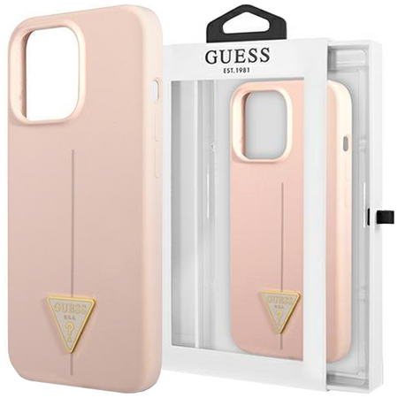 Guess GUHCP13SSLTGP iPhone 13 mini 5,4" różowy/pink hardcase Silicone Triangle