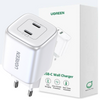 Szybka ładowarka GaN 2 x USB-C 45W QC PD Ugreen CD294 - biała