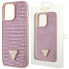 Etui Guess GUHCP14LHDGTPP na iPhone 14 Pro - różowe Rhinestone Triangle