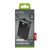 Powerbank SBS 20000 mAh 20 W z wbudowanym kablem USB-C i wyświetlaczem cyfrowym - czarny