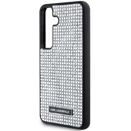 Etui Karl Lagerfeld Rhinestone Metal Logo na Samsung Galaxy S24 - srebrne