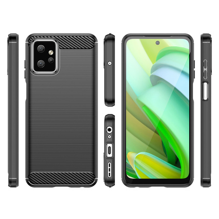 Carbon Case etui do Motorola Moto G Power 2023 elastyczny silikonowy karbonowy pokrowiec czarne