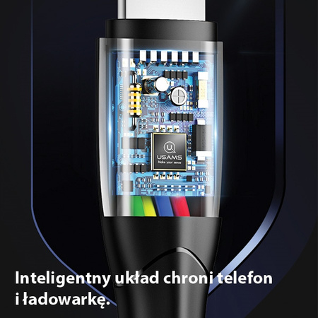 USAMS KABEL DO LIGHTNING DO IPHONE 12 13 14 1M PRZEWÓD 2A SZYBKA ŁADOWARKA