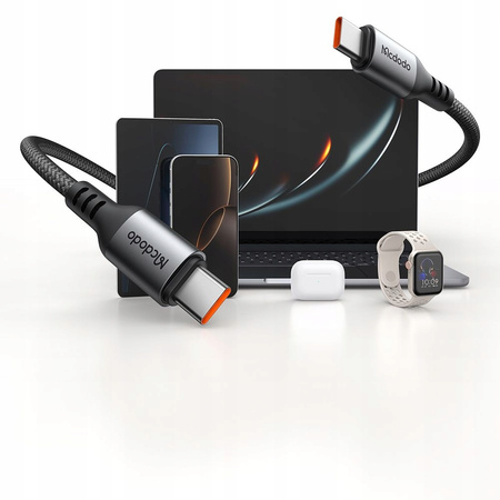 MCDODO 3W1 KABEL USB-C SMYCZ DO TELEFONU NA SZYJE MASAŻER KARKU 100W