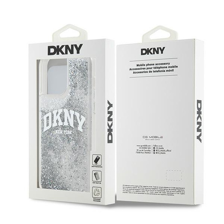 DKNY ETUI HARDCASE DO IPHONE 15 PRO 6.1 Z LOGO METALOWYM I LIQUID GLITTER