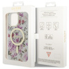 Etui Guess GUHMP14LHCFWST na iPhone 14 Pro - przezroczyste hardcase Flower MagSafe