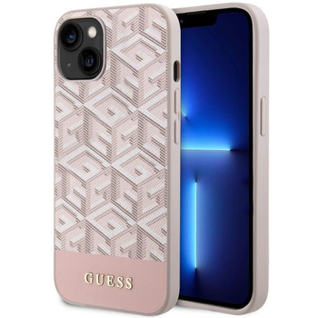 Etui Guess GUHMP14MHGCFSEP na iPhone 14 Plus - różowe GCube Stripes MagSafe