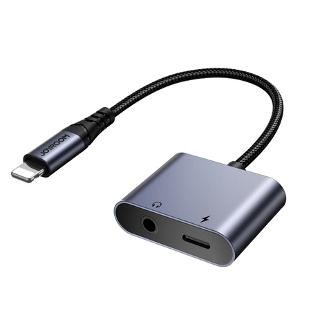 Adapter DAC 2w1 Joyroom SY-L01 Lightning do Lightning / mini jack 3.5 mm - czarny