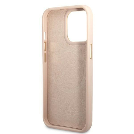 Guess GUHMP13LU4GPRP iPhone 13 Pro / 13 6,1" różowy/pink hard case 4G Logo Plate MagSafe