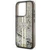 Etui Guess Liquid Glitter Gold Stripes na iPhone 15 Pro - czarne
