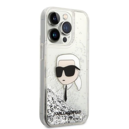 Karl Lagerfeld KLHCP14LLNKHCH iPhone 14 Pro 6,1" srebrny/silver hardcase Glitter Karl Head