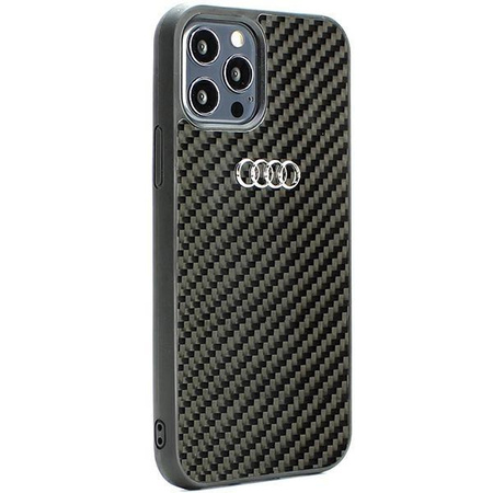 Etui Audi Carbon Fiber na iPhone 12 / iPhone 12 Pro - czarne AU-TPUPCIP12P-R8/D2-BK
