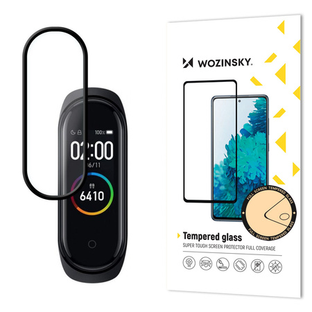 Wozinsky Full Glue Xiaomi Mi Band 7 szkło hartowane na ekran czarny