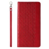 Magnet Strap Case etui do iPhone 12 Pro Max pokrowiec portfel + mini smycz zawieszka czerwony