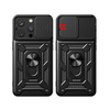 Pancerne etui z podstawką i osłoną aparatu do iPhone 15 Pro Hybrid Armor Camshield - niebieskie
