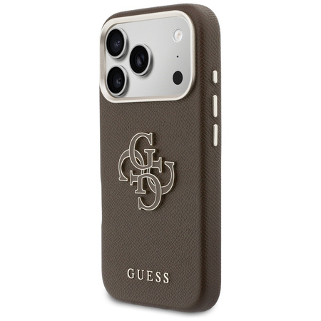 Etui Guess FW Resin Logo do iPhone 17 Pro brązowy