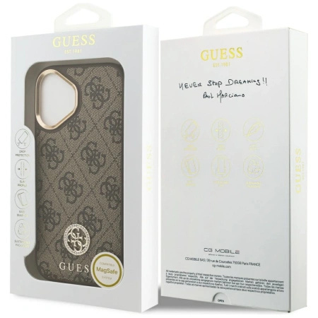 GUESS ETUI 4G STRASS LOGO MAGSAFE DO IPHONE 17 Z SYSTEMEM OCHRONY