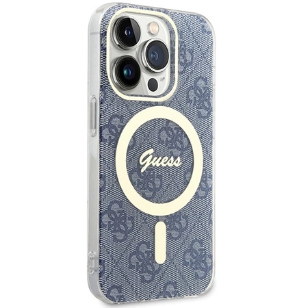 Etui Guess IML 4G MagSafe na iPhone 15 Pro Max - niebieskie