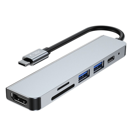 TECH-PROTECT V4-HUB PRZEJŚCIÓWKA 6IN1 DO TELEFONÓW USB-C Z GIGABIT ETHERNET