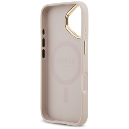 Etui Guess Grained Strass Logo MagSafe   do iPhone 17 różowy