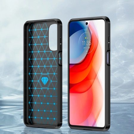HURTEL CARBON CASE ELASTYCZNE ETUI DO MOTOROLA MOTO G STYLUS 2022 OCHRONA