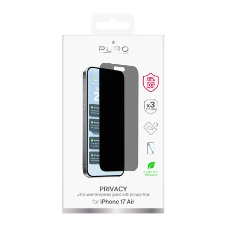 PURO SZKŁO HARTOWANE PRIVACY DO IPHONE 17 AIR OCHRONA EKRANU