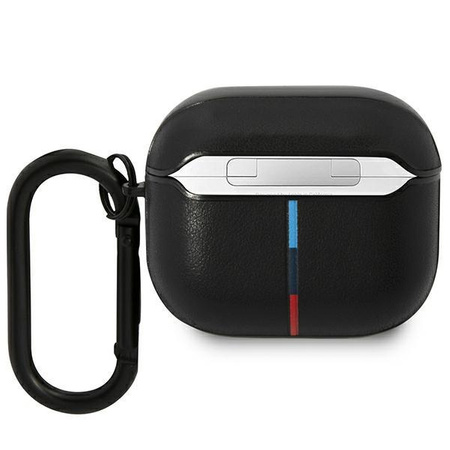 Etui BMW BMA322PVTK na AirPods 3 gen cover - czarne Leather Curved Line