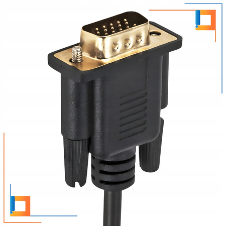 CO2 KABEL VGA - HDMI PRZEJŚCIÓWKA KONWERTER ADAPTER FULL HD 1080P 60HZ 3M