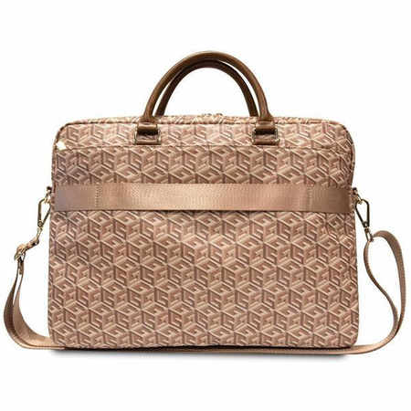 Torba Guess GCube Stripes GUCB15HGCFSEW na laptopa 16" - brązowa