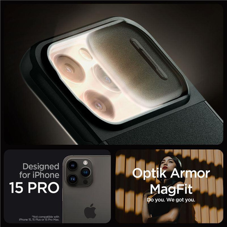 SPIGEN OPTIK ARMOR MAG MAGSAFE IPHONE 15 PRO ABYSS GREEN