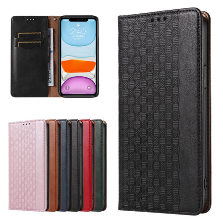 Magnet Strap Case etui do Samsung Galaxy A12 5G pokrowiec portfel + mini smycz zawieszka czarny