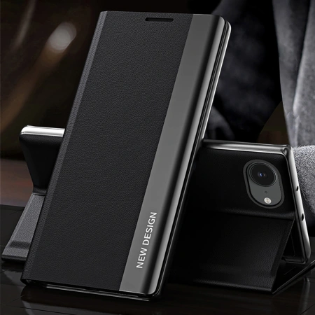 HURTEL ETUI SLEEP CASE PRO DO IPHONE 16E POKROWIEC Z KLAPKĄ I PODSTAWKĄ