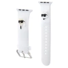 Pasek Karl Lagerfeld 3D Rubber Karl&Choupette Heads na Apple Watch 42/44/45/49mm - biały