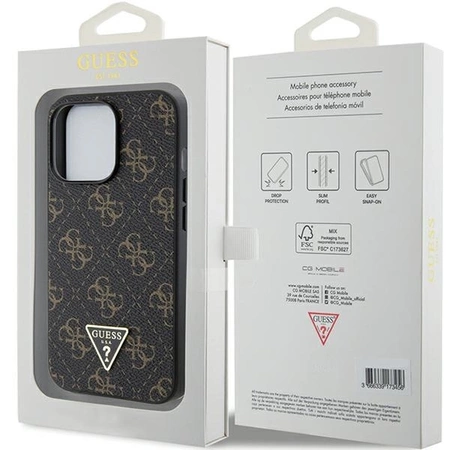 Etui Guess 4G Triangle Metal Logo na iPhone 15 Pro Max - czarne