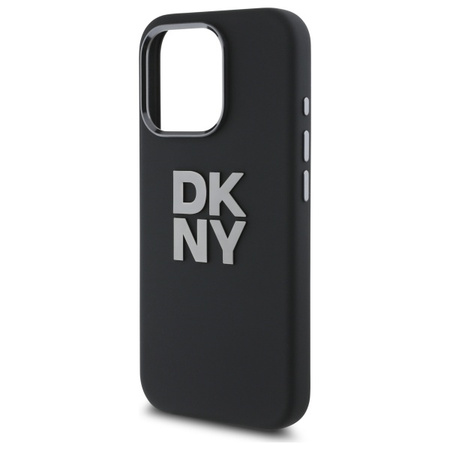 DKNY ETUI HARDCASE LIQUID SILICONE DO IPHONE 16 PRO 6.3 Z METALOWYM LOGO