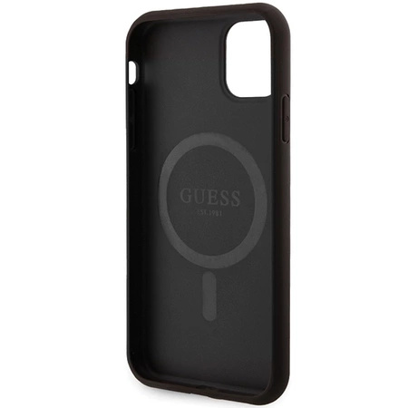 Etui Guess 4G Collection Leather Metal Logo MagSafe na iPhone 11 / XR - czarne