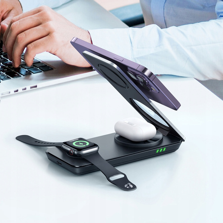 3in1 QI Docking Station for iPhone, Airpods, Watch, white, McDodo